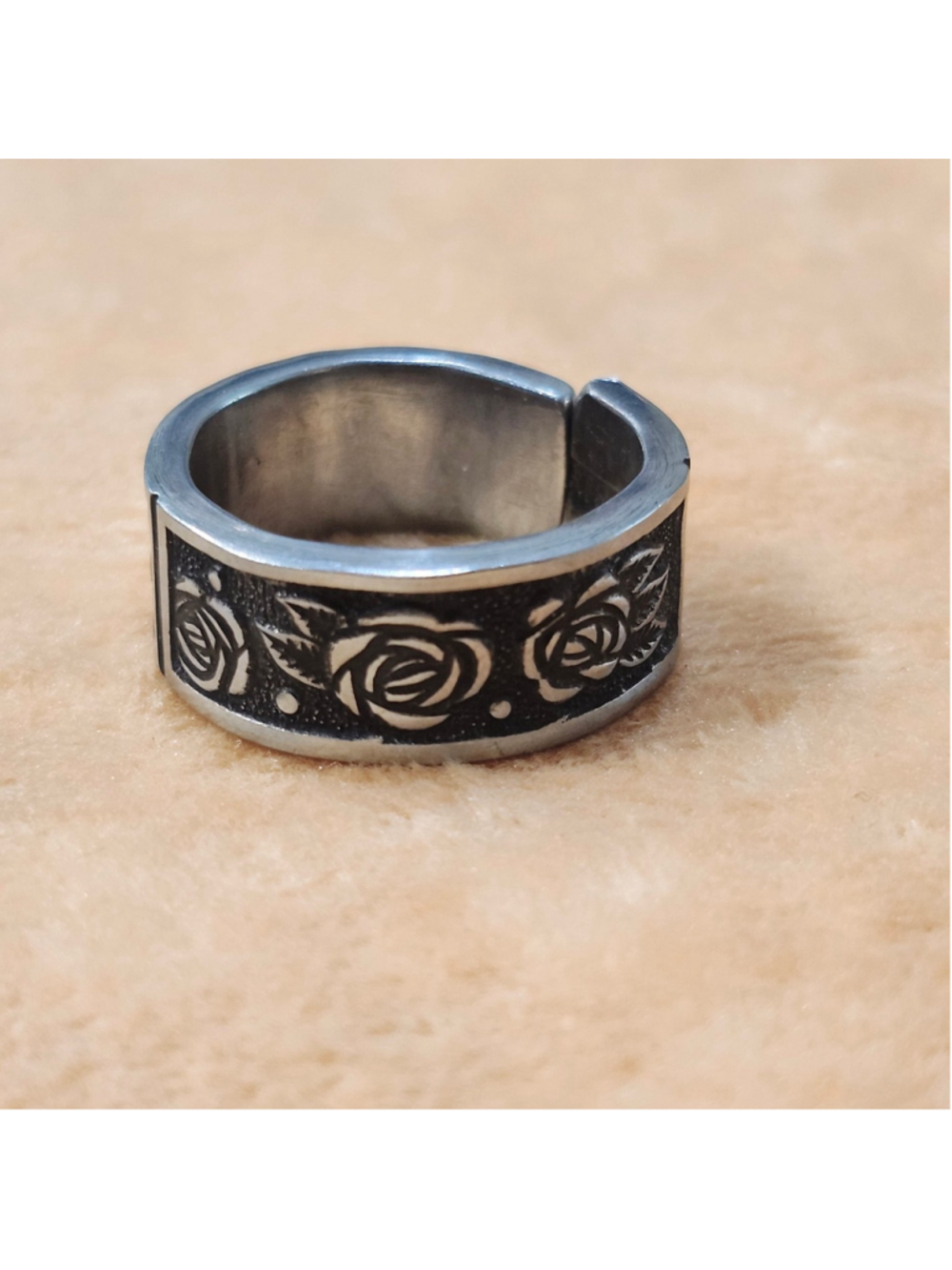 Rose Ring size 9 silverwear spoon ring